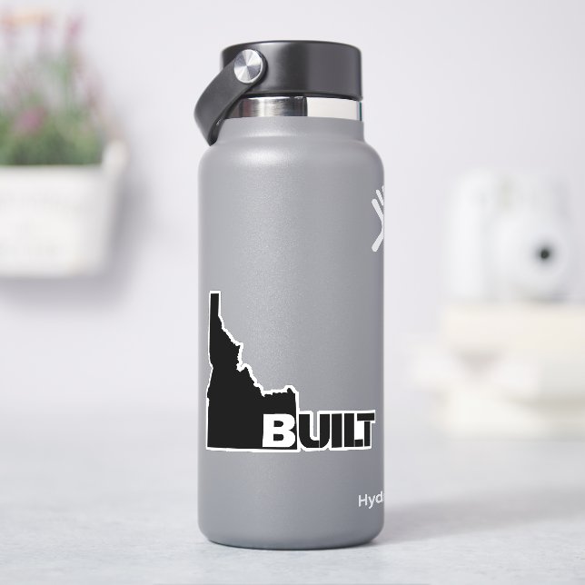 Sticker Idaho Construite en vinyle noir (HydroFlask)