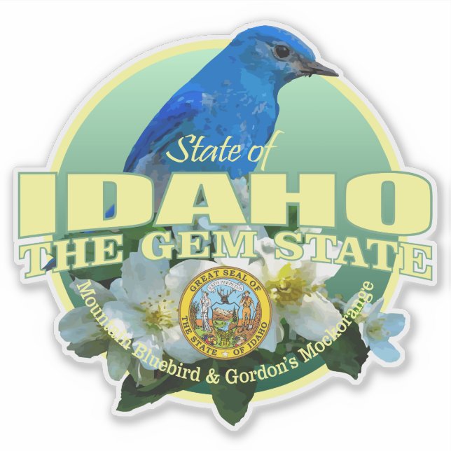 Sticker Idaho State Bird & Flower (Devant)