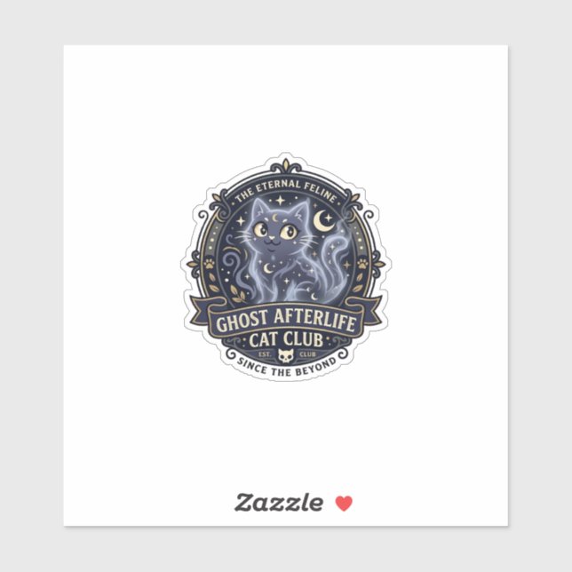 Sticker Idée cadeau chat après-vie fantôme papa chat - Apr (Feuille)