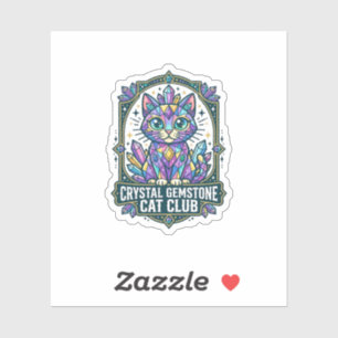 Sticker Idée Cadeau Chat Maman Pierre Précieuse Cristal -