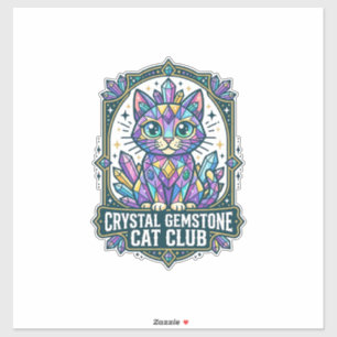 Sticker Idée cadeau Crystal Gemstone Cat Cat Mom - Crystal