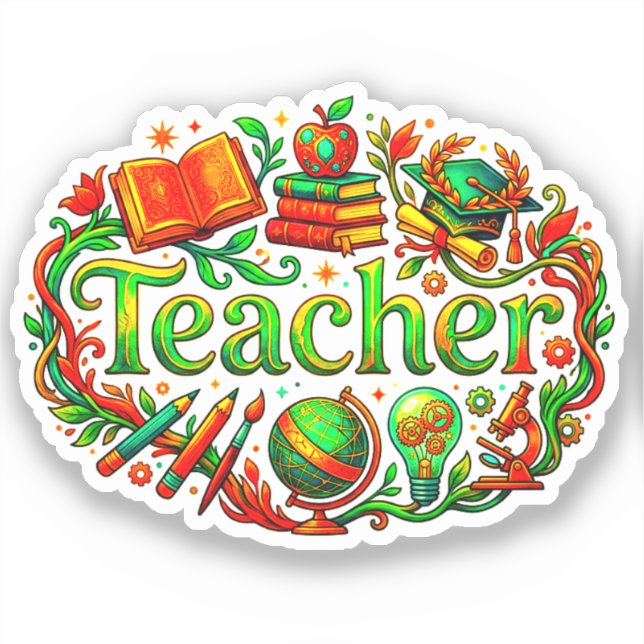 Sticker Idée Cadeau Félicité | Rétro Remerciement Enseigna (Recto)