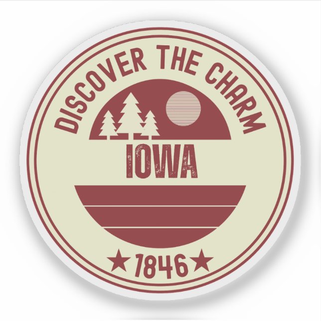 Sticker Idée cadeau pour l'État de Hawkeye - Iowa (Devant)