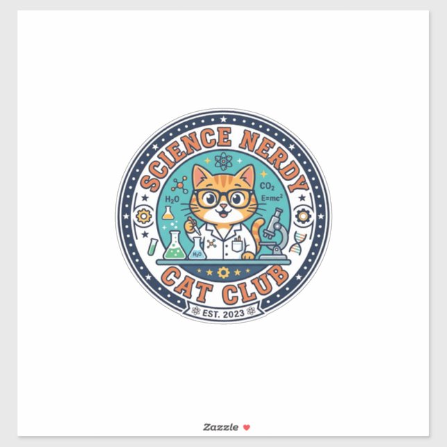 Sticker Idée cadeau pour maman de chat savante - Science N (Feuille)