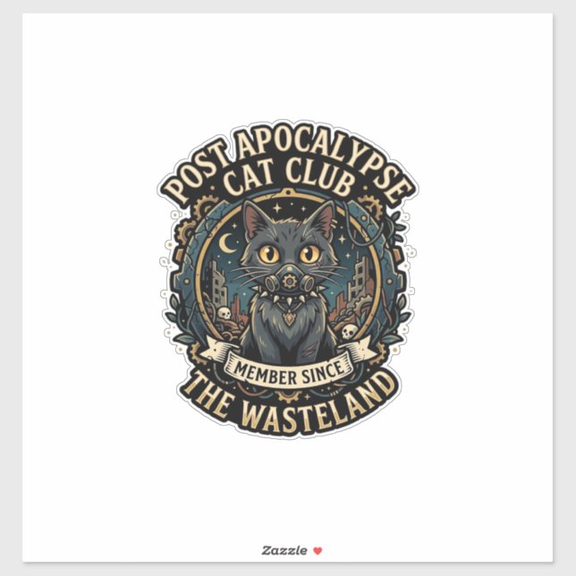 Sticker Idée cadeau pour papa de chat post apocalypse - Po (Feuille)
