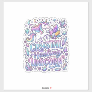 Sticker Idée de cadeau licorne de guérison de cristal de l