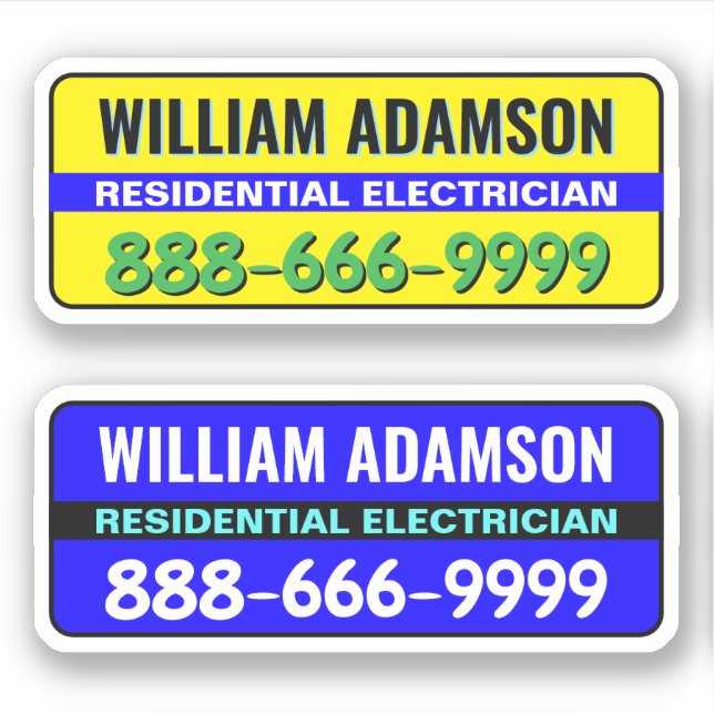 Sticker Idées de publicité des électriciens - Obtenir des  (Devant)