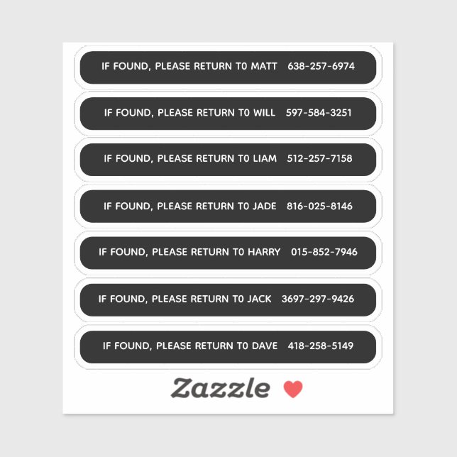 Sticker Identification personnalisée de la pagaie (Feuille)