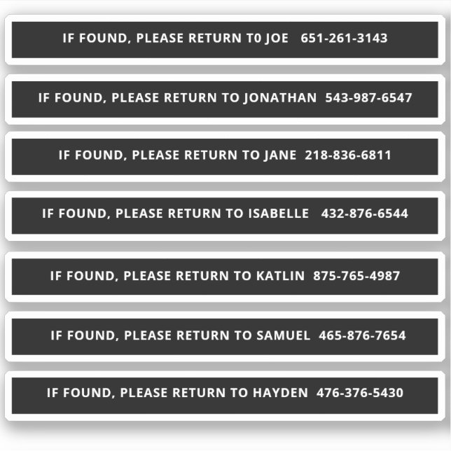 Sticker Identification personnalisée de la pagaie (Devant)