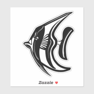 Sticker idole des Maures (kihikihi) noir et blanc 