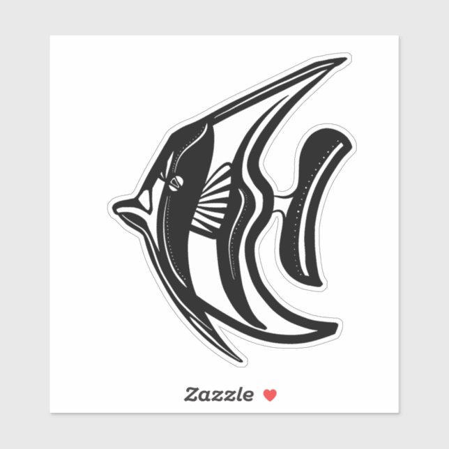 Sticker idole des Maures (kihikihi) noir et blanc  (Feuille)