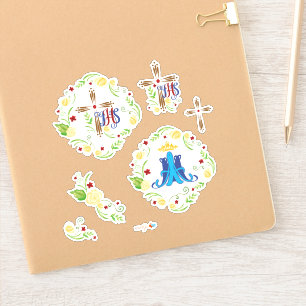 Sticker IHS & Auspice Maria