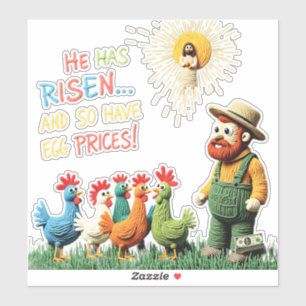 Sticker Il est ressuscité… et les prix des œufs aussi !