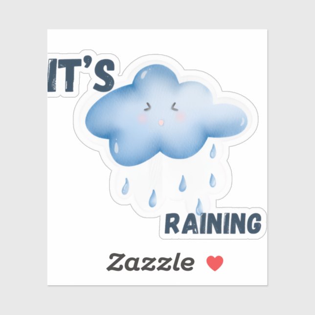 Sticker Il pleut une météo esthétique (Feuille)