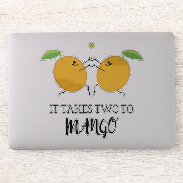 Sticker Il prend deux à Mango Tango Funny Food Pun (Ordinateur)
