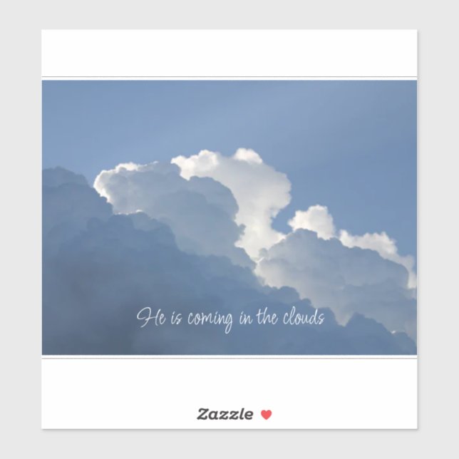 Sticker Il vient dans les nuages Citation chrétienne (Feuille)