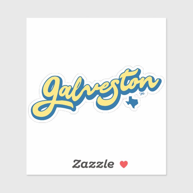 Sticker Île de Galveston Texas (Feuille)