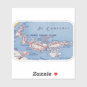 Sticker Île-du-Prince-Édouard Carte Vintage