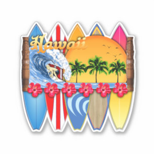 Sticker Iles Hawaiiennes Surf