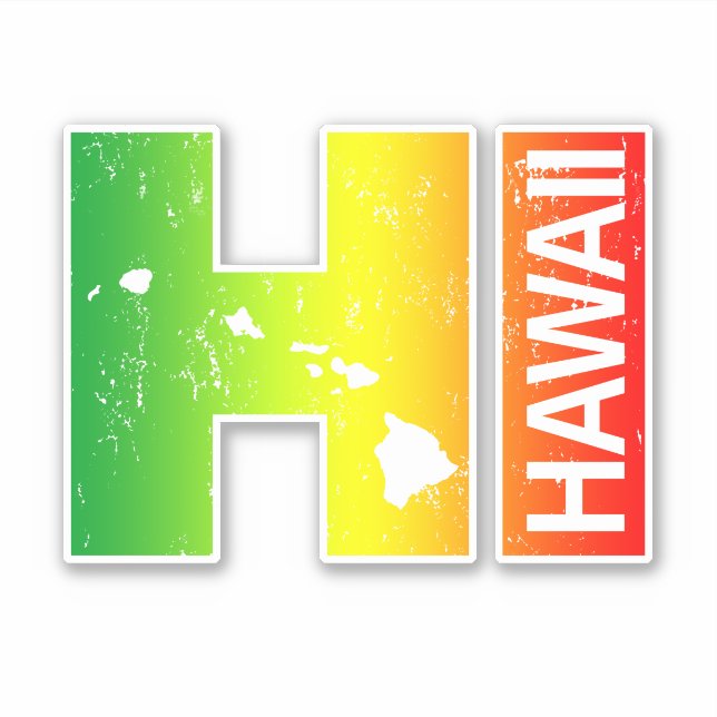 Sticker Îles HI de Rasta Hawaï (Devant)