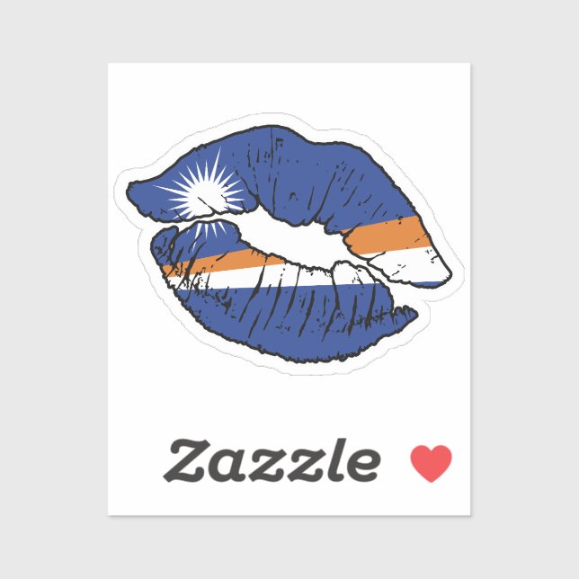 Sticker Îles Marshall Marshallese Lipstick Lover Drapeau (Feuille)