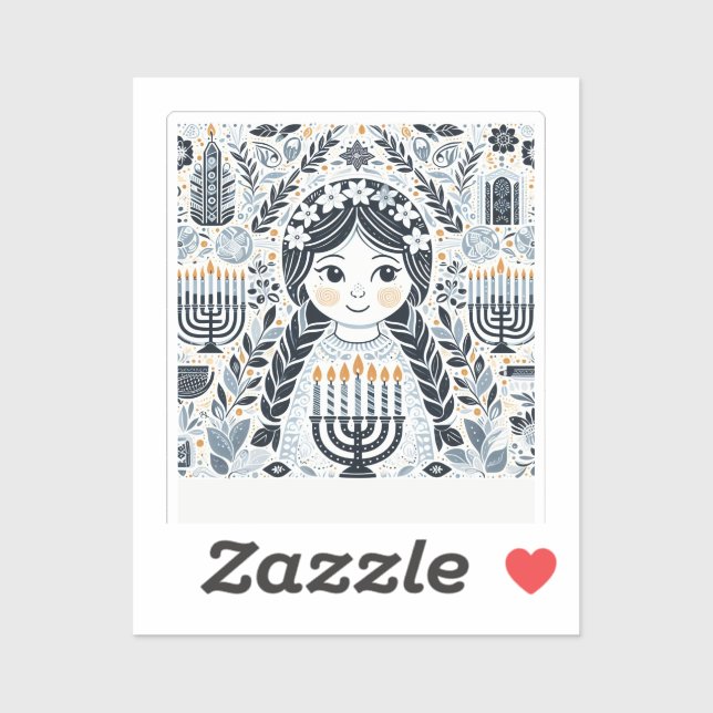 Sticker Illuminez la Nuit : Une célébration de Hanoukka (Feuille)