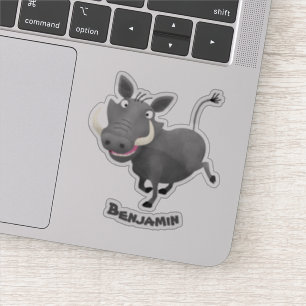 Sticker Illustration amusante d'un cochon de phacochère af