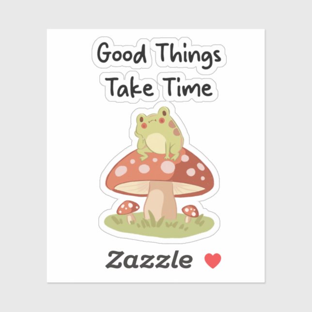 Sticker Illustration Champignon Grenouille - Les Belles Ch (Feuille)