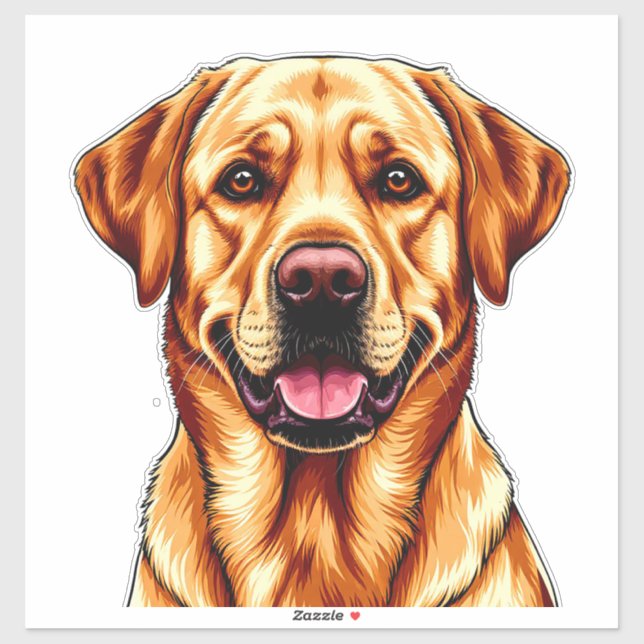 Sticker Illustration charmante de chien labrador  (Feuille)