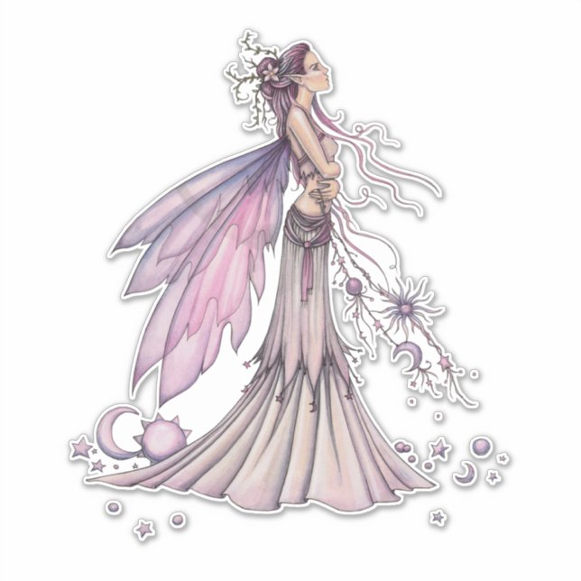 Sticker Illustration d'art de fantaisie de fée de Ziarre (Devant)