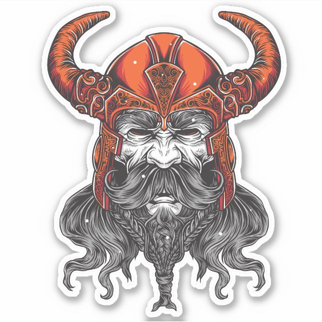 Sticker Illustration d'art nordique Valhalla Viking (Devant)