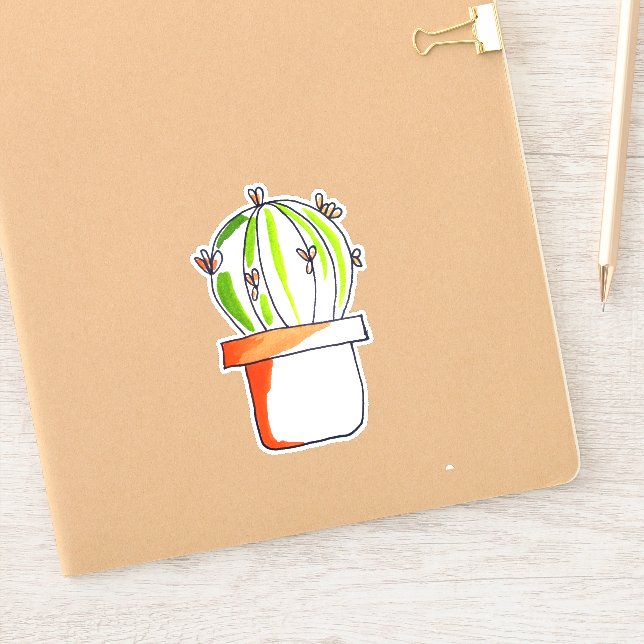 Sticker Illustration d'art originale de cactus mignon (Carnet)