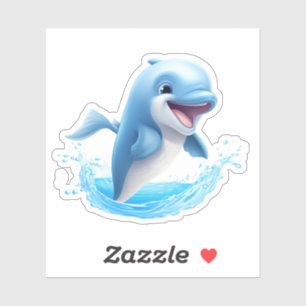 Sticker Illustration dauphin de dessin