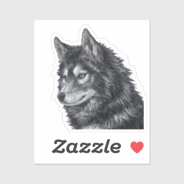 Sticker Illustration de Balto Dog (Feuille)
