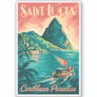 Illustration de bateau à Sainte-Lucie Art de voyag