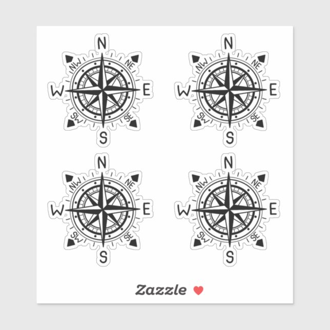 Sticker Illustration de boussole (Feuille)