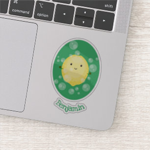 Sticker Illustration de bulles de caricatures de citron mo