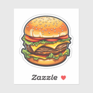 Sticker Illustration de burger de dessin