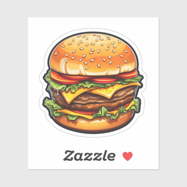 Sticker Illustration de burger de dessin (Feuille)