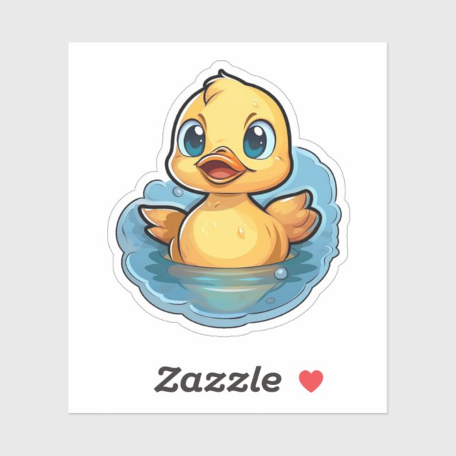 Sticker Illustration de canard de dessin (Feuille)