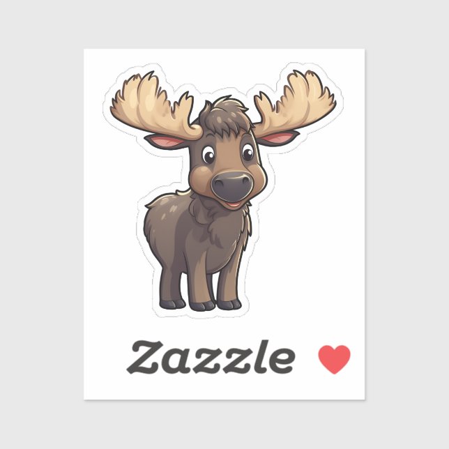 Sticker Illustration de cerf de dessin (Feuille)
