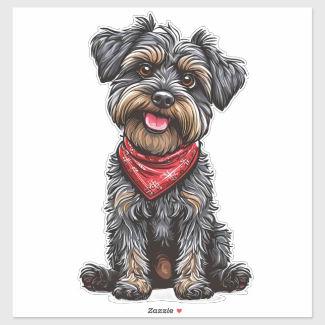 Sticker Illustration de charme d'un mignon chien (Feuille)