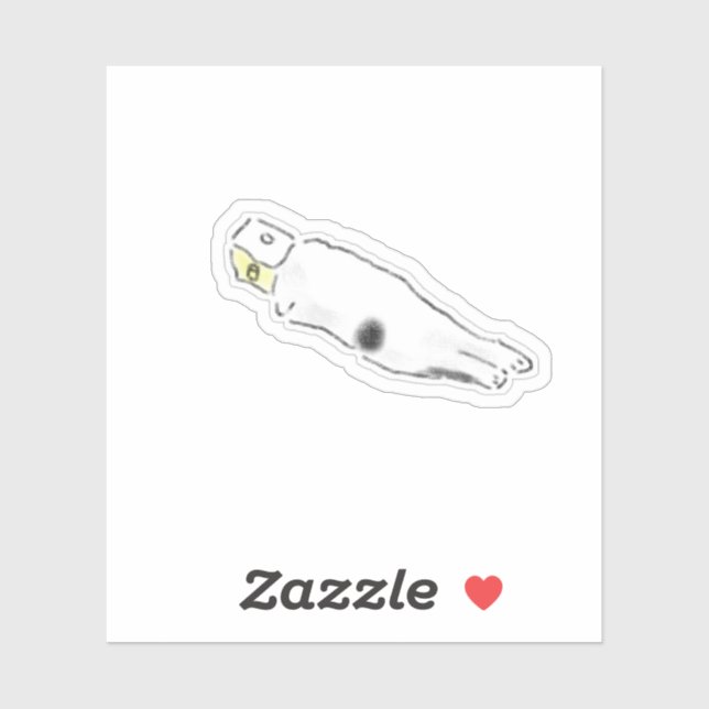 Sticker Illustration de chat à l'aquarelle mignonne (Feuille)
