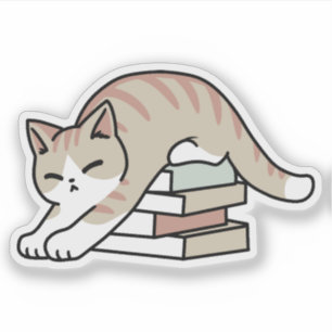 Sticker Illustration de chat Lover - Curled Up & Cosy