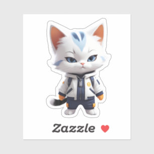 Sticker Illustration de chats cool et adorables