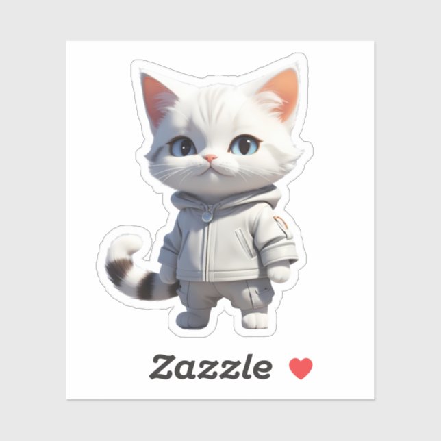 Sticker Illustration de chats cool et adorables (Feuille)