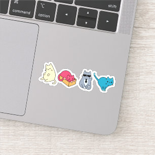 Sticker Illustration de chats mignons et jouants