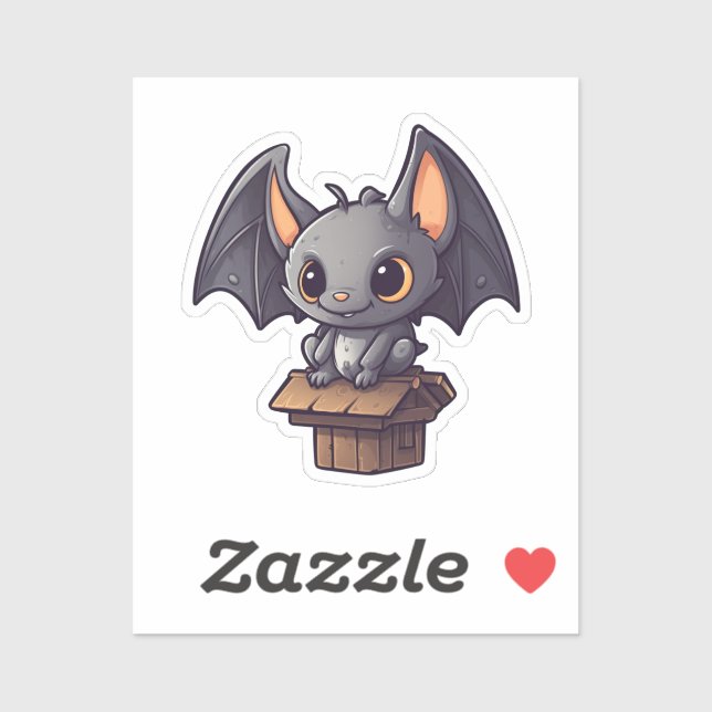 Sticker Illustration de chauve-souris de dessin (Feuille)