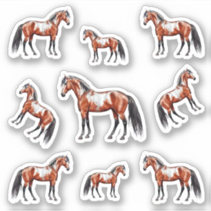 Sticker Illustration de cheval d'esprit Western - 