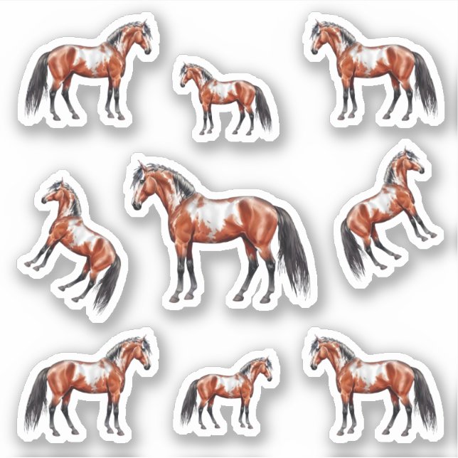Sticker Illustration de cheval d'esprit Western -  (Devant)